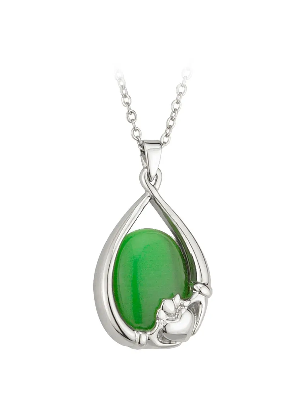 Claddagh Green Cat Eye Pendant