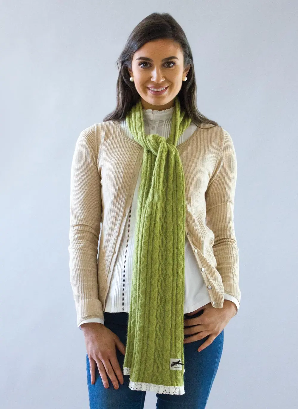 Classic Cable Apple Knit Scarf