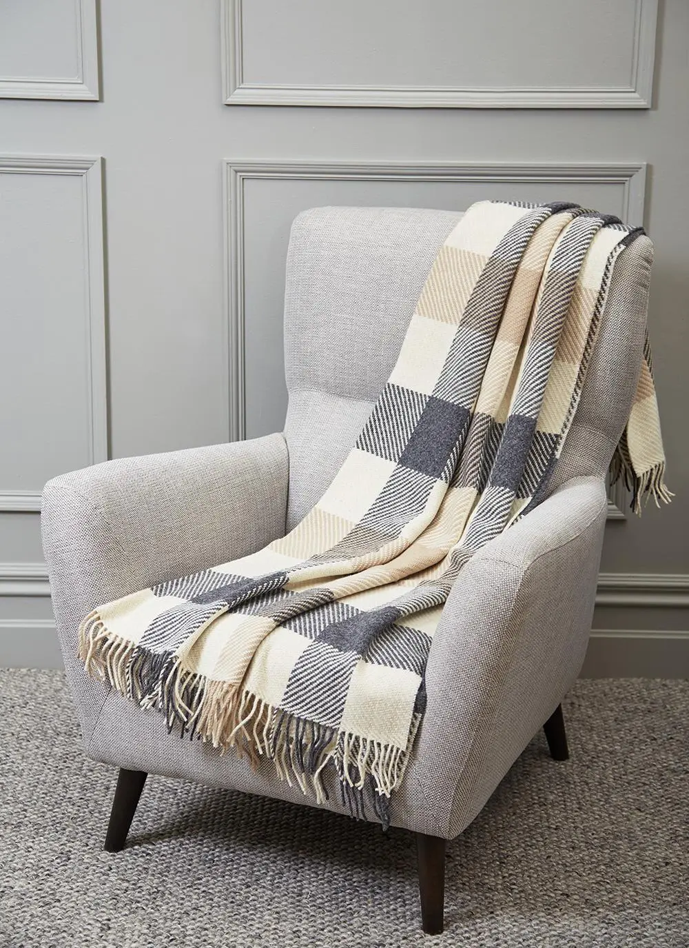 Classic Dublin Check Wool Throw