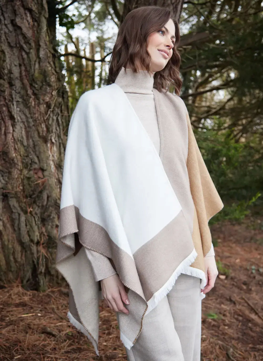 Color Block Fringed Wrap