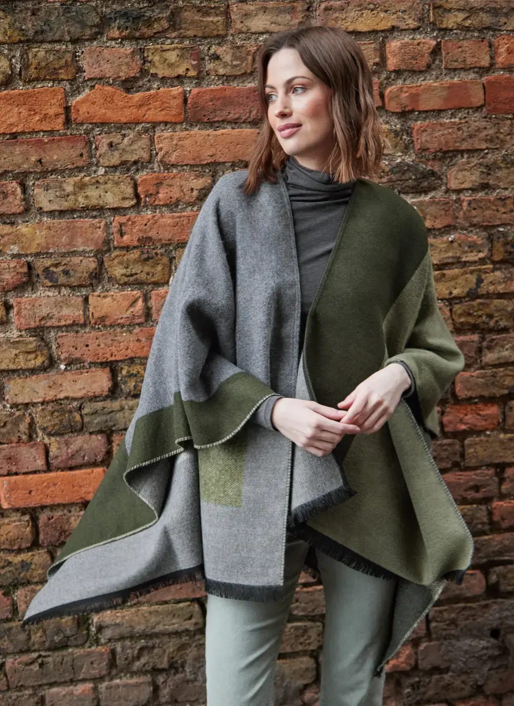 Color Block Fringed Wrap