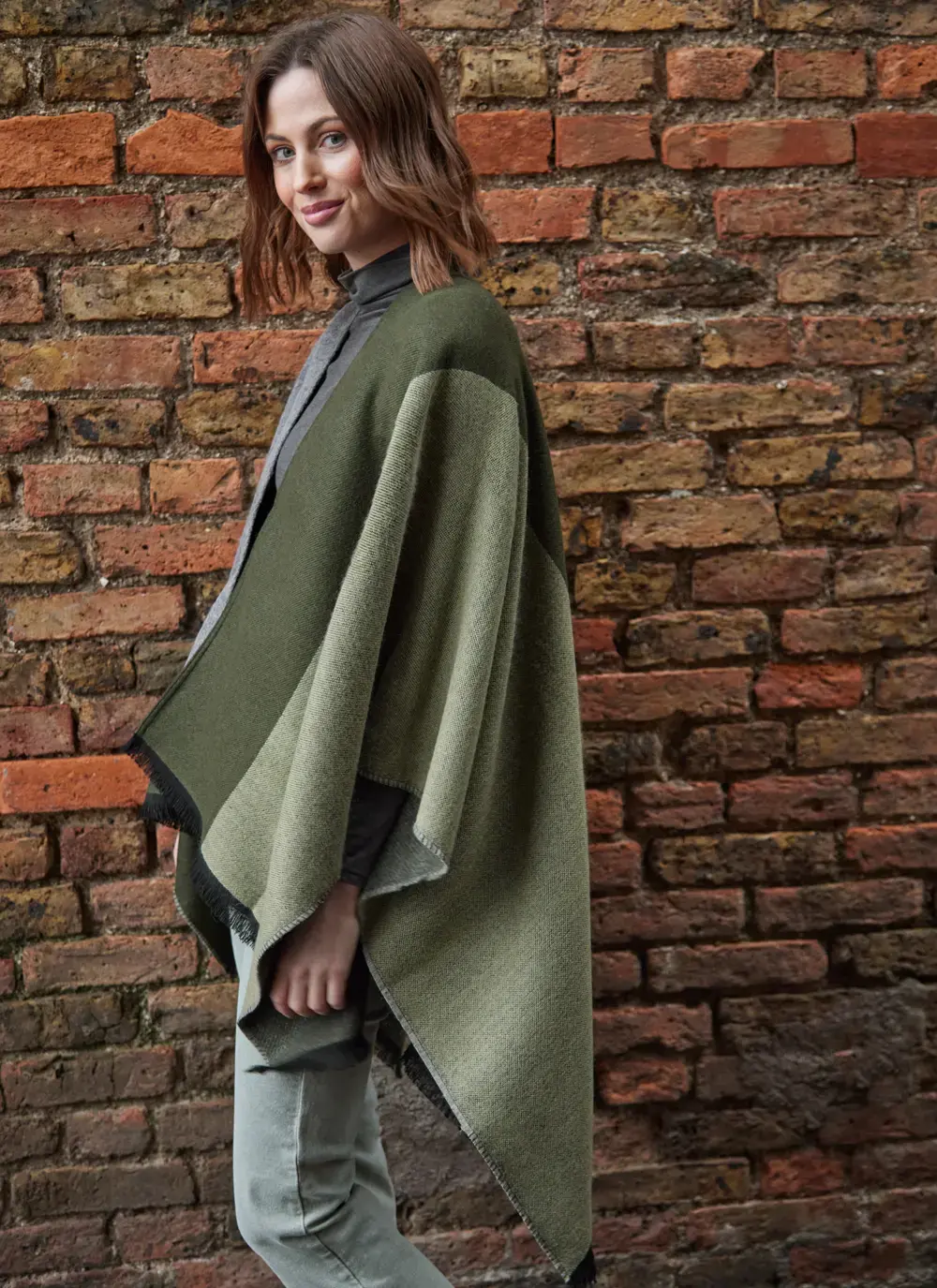Color Block Fringed Wrap