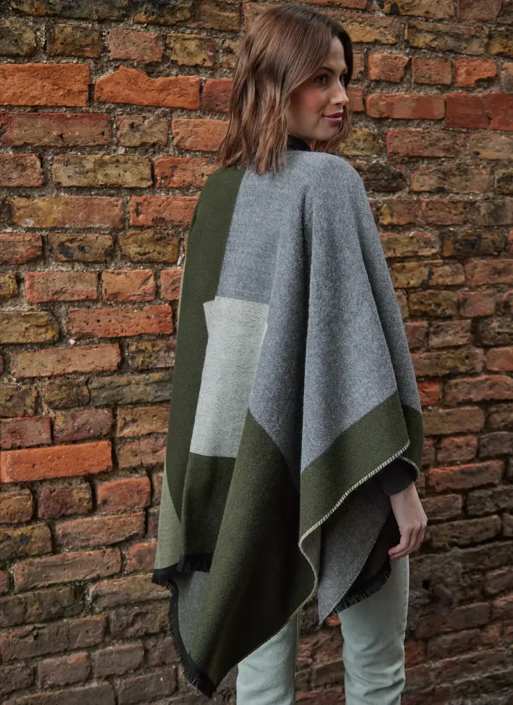 Color Block Fringed Wrap