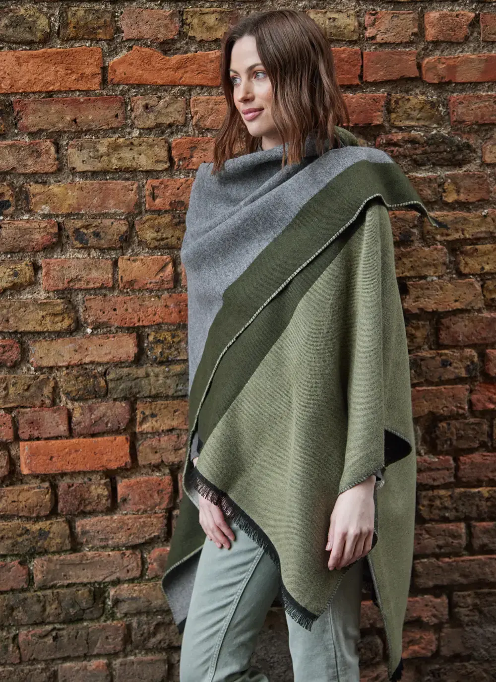 Color Block Fringed Wrap