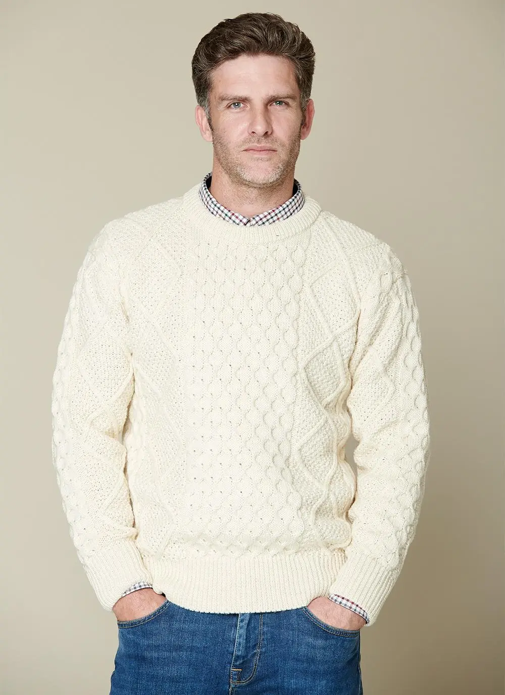 Conall Crew Neck Aran Sweater