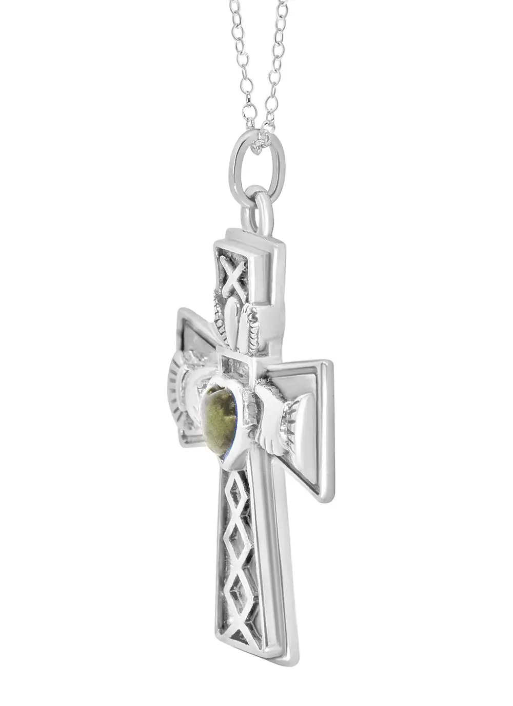 Connemara Marble Claddagh Cross Pendant