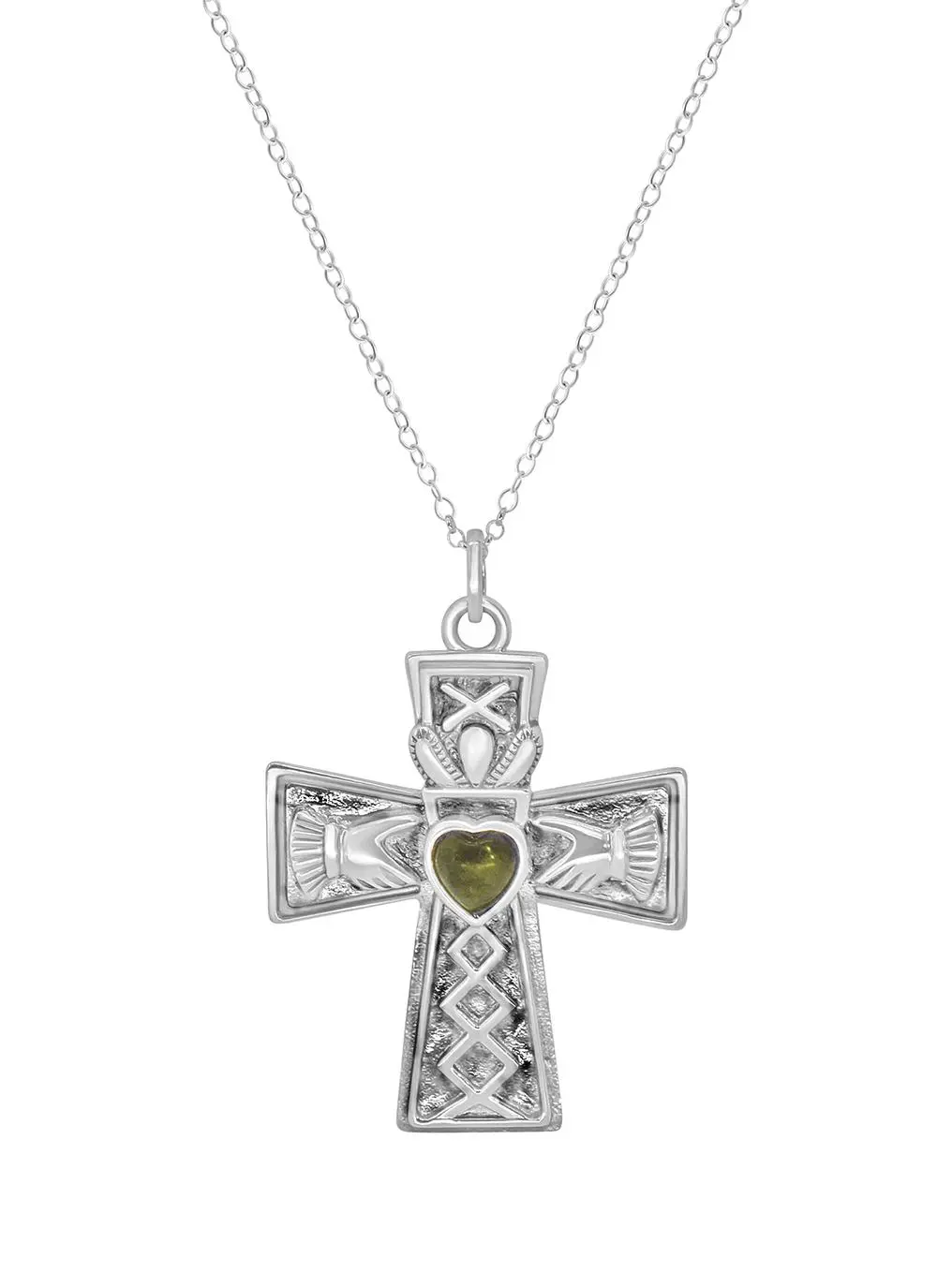 Connemara Marble Claddagh Cross Pendant