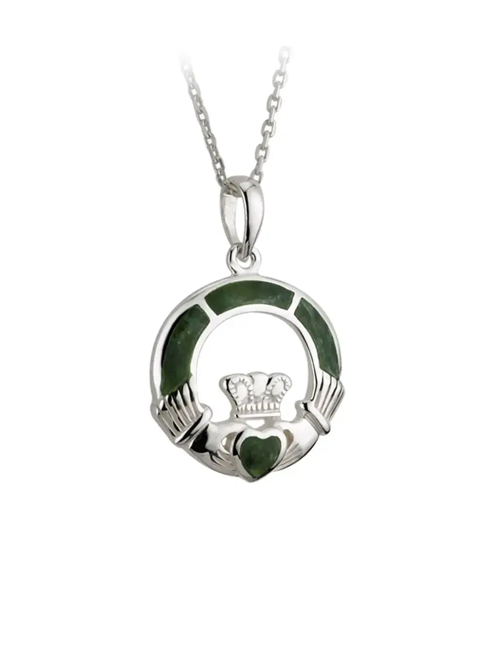 Connemara Marble Claddagh Pendant 
