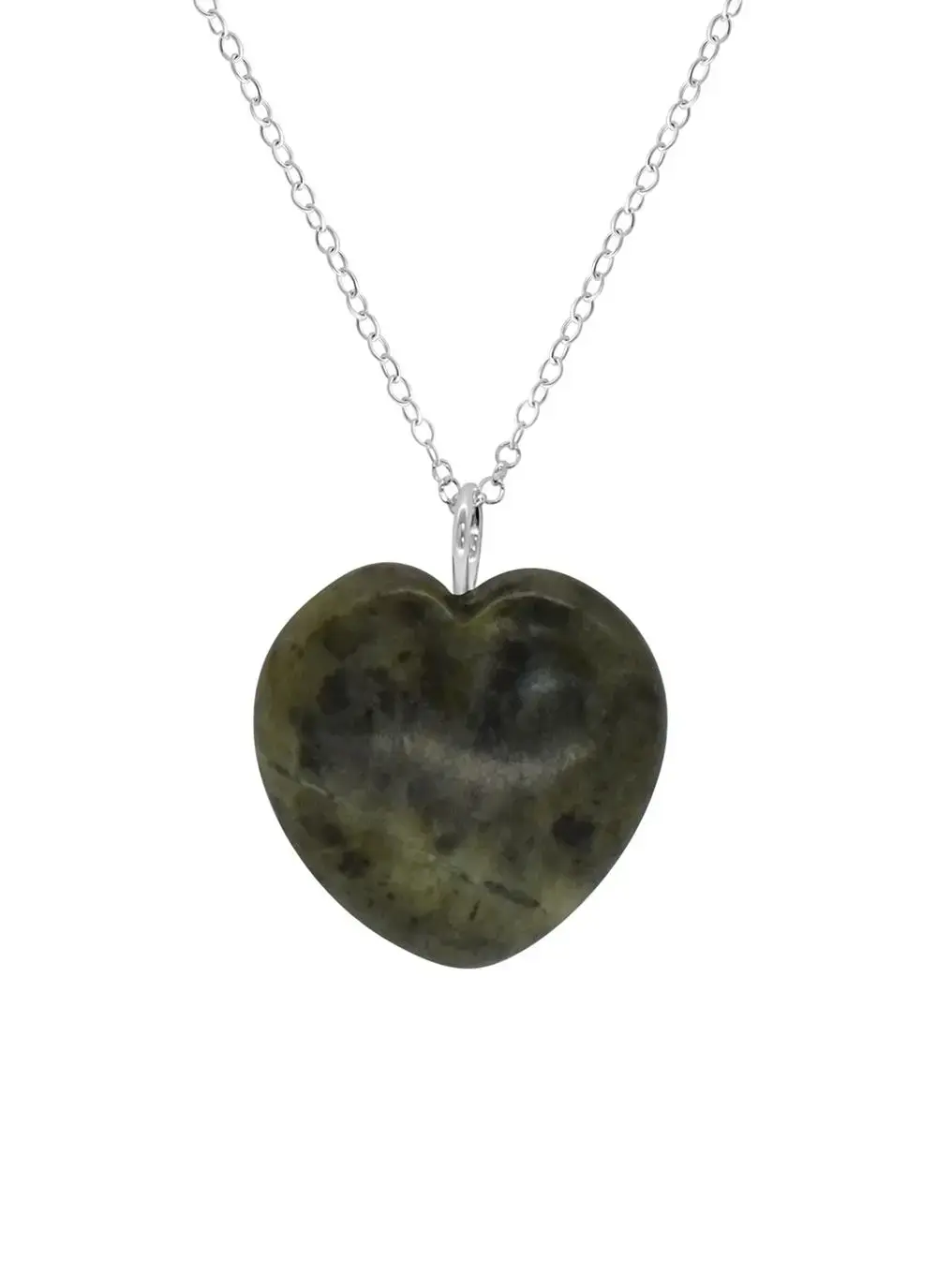 Connemara Marble Heart Pendant sterling silver chain