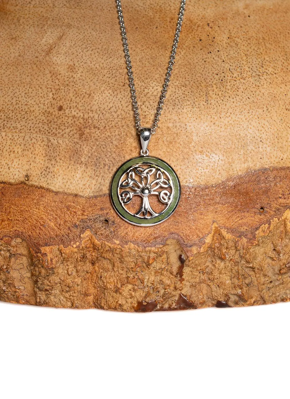 Connemara Marble Tree of Life Round Pendant
