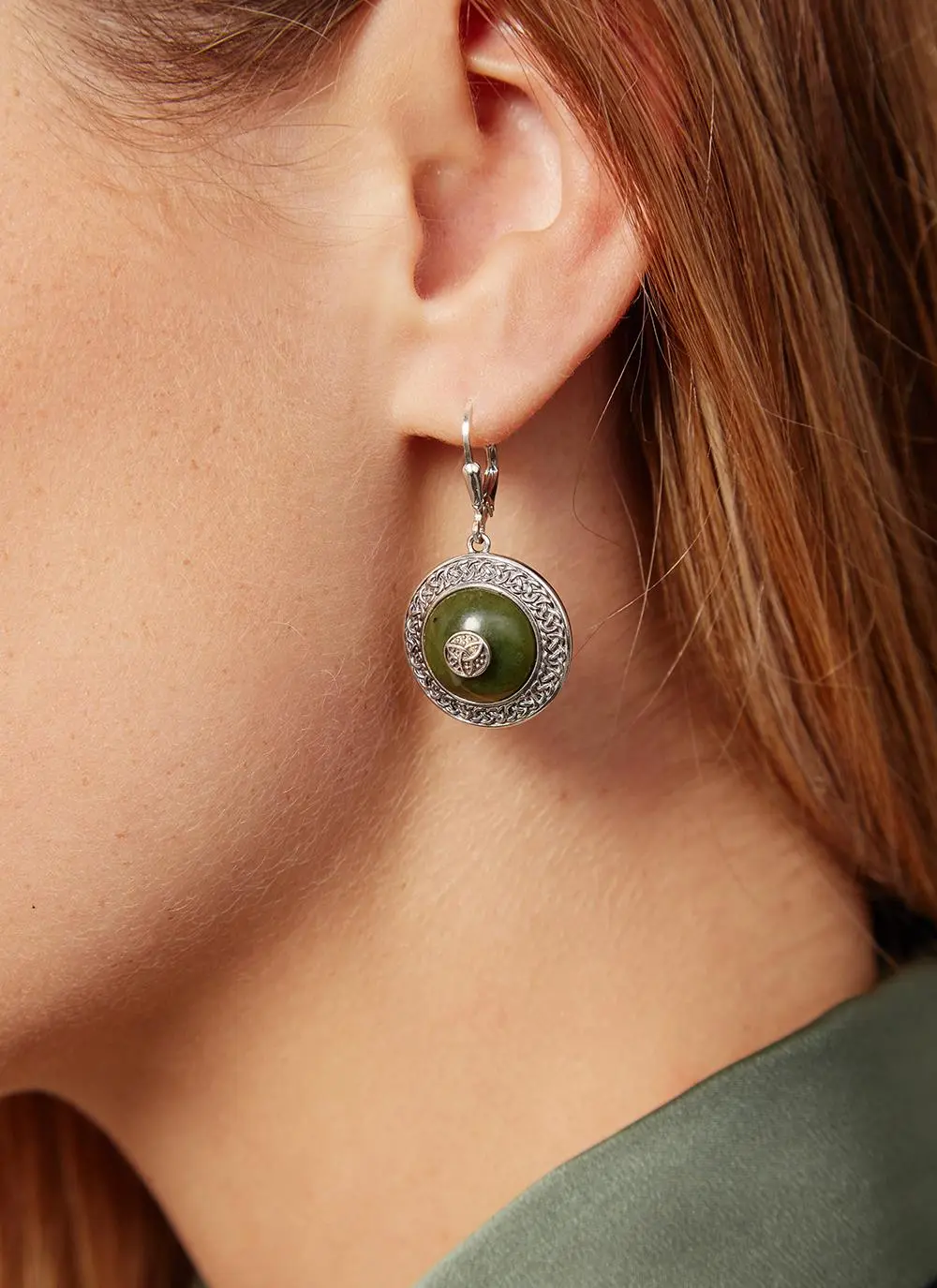 Connemara Marble Trinity Dome Earrings