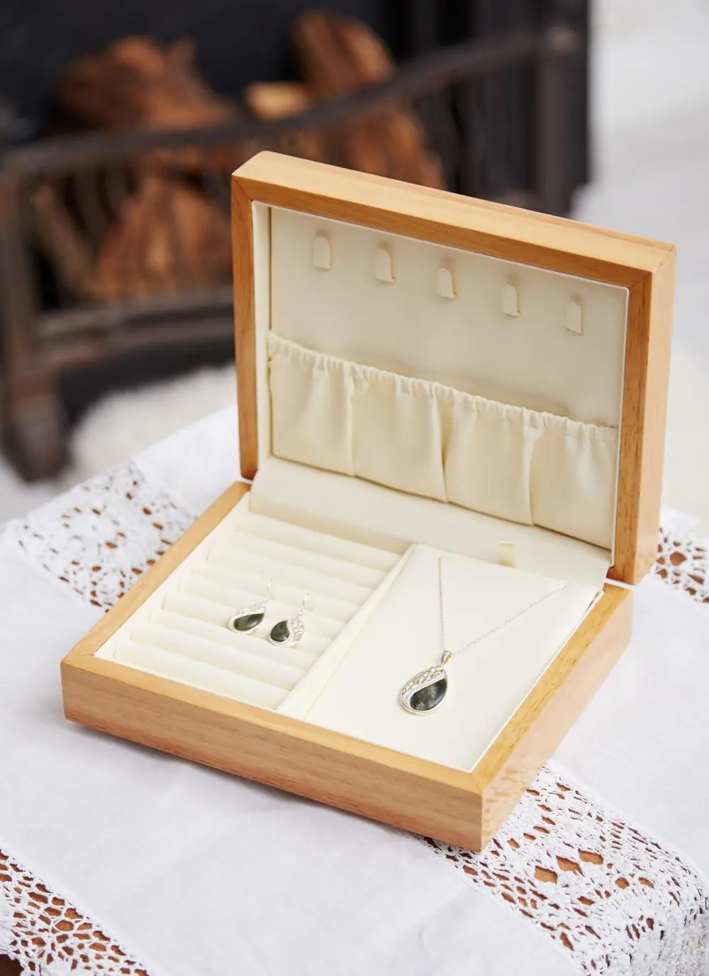 Connemara Marble Oakwood Jewelry Box