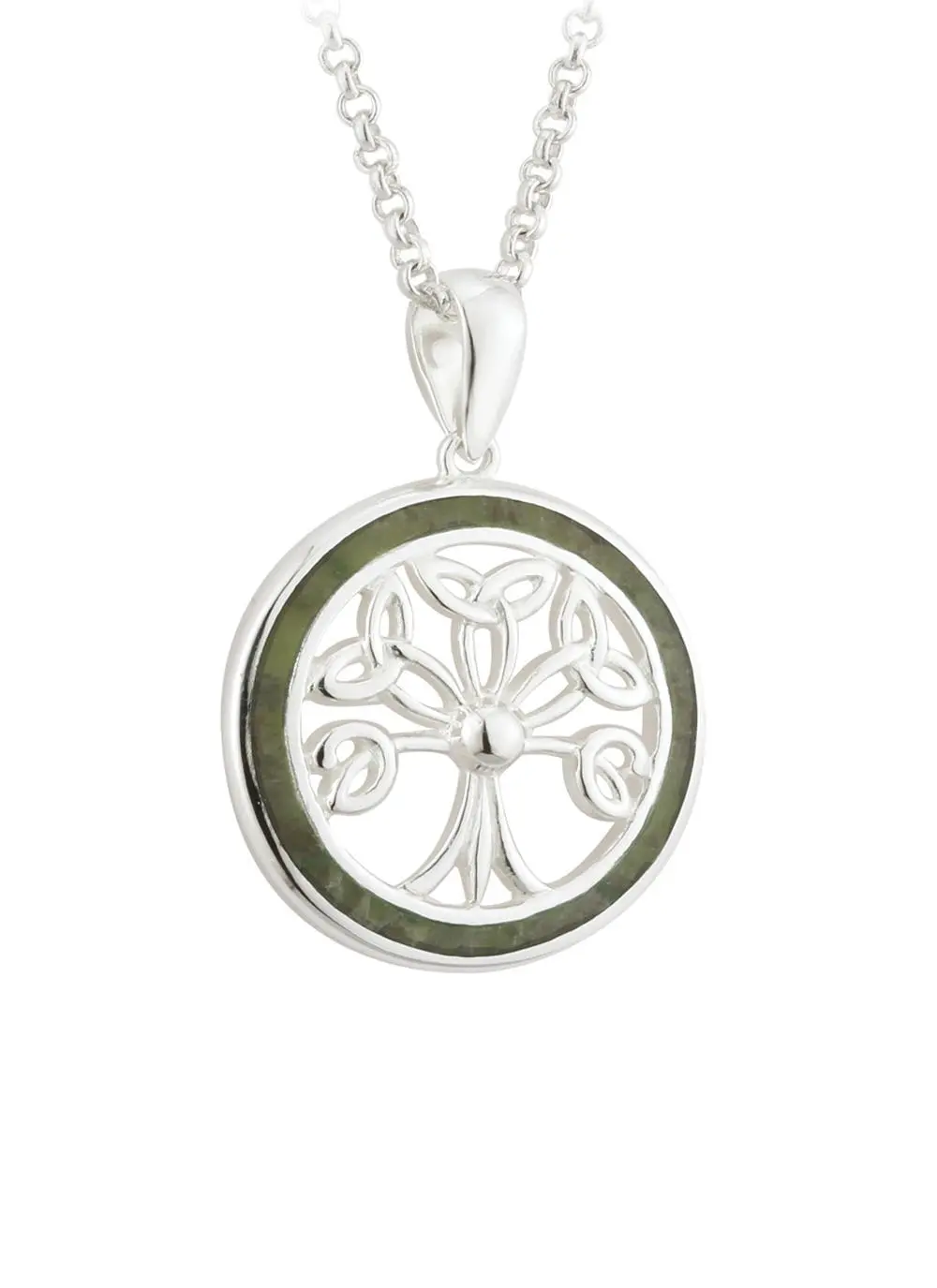 Connemara Marble Tree of Life Round Pendant