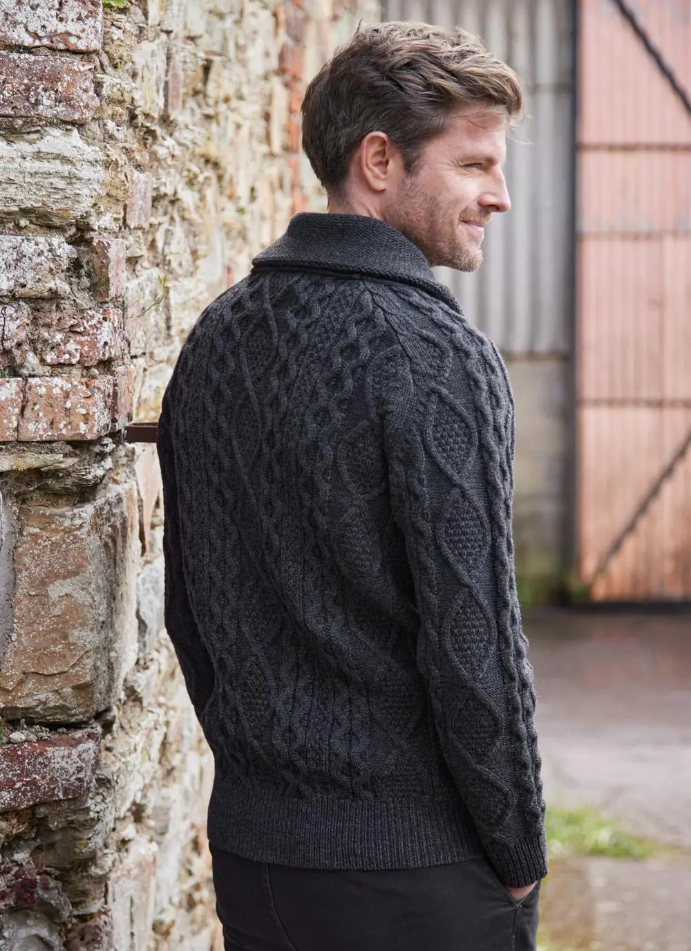 Conor Shawl Collar Aran Cardigan