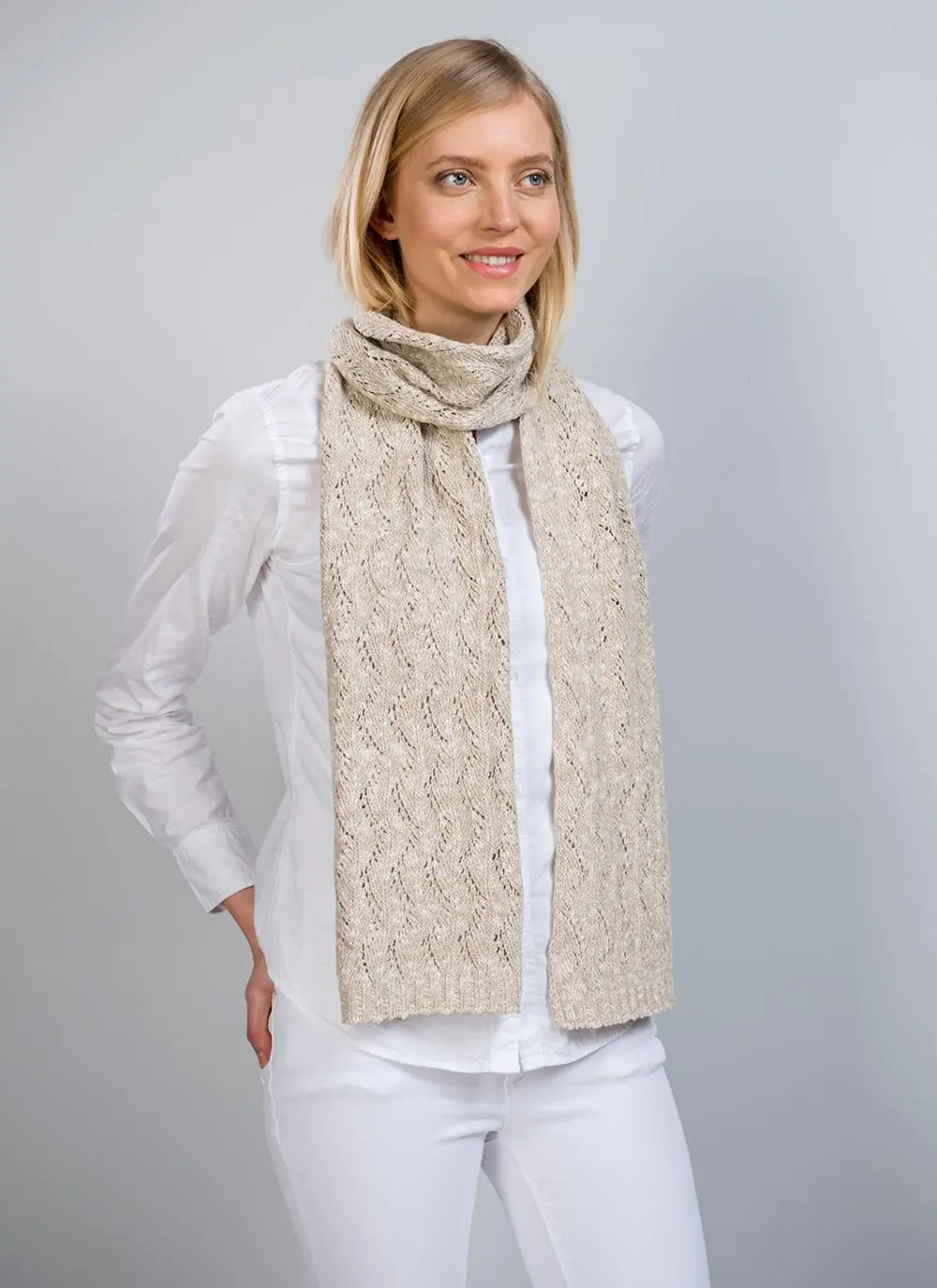 Blathnaid Linen Blend Lace Scarf 