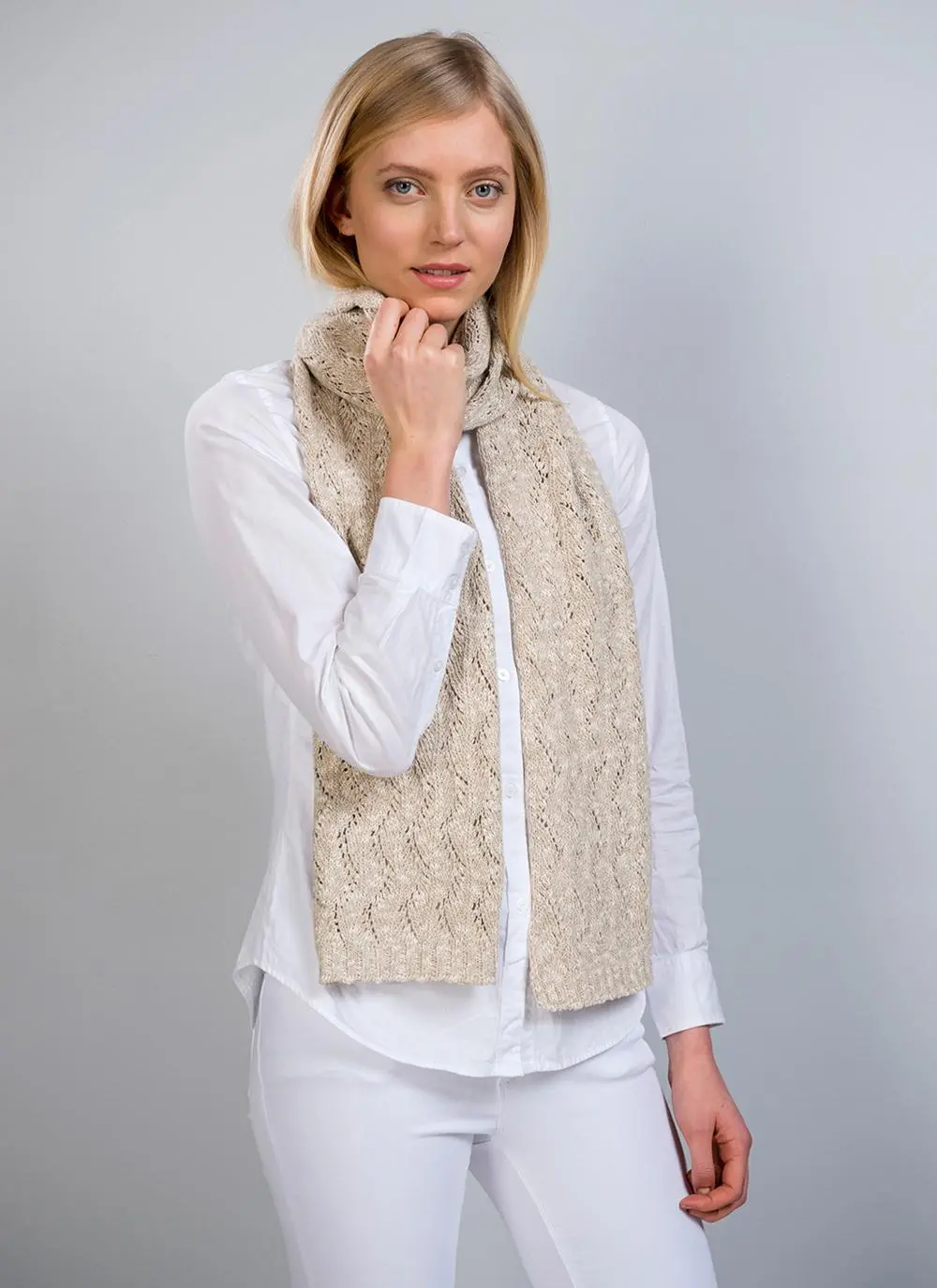 Blathnaid Linen Blend Lace Scarf 