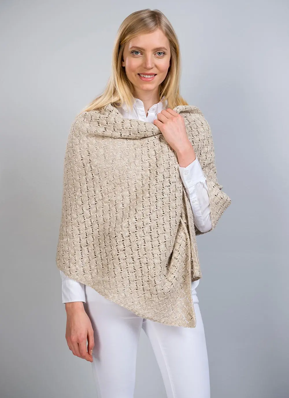 Blathnaid Linen Blend Lace Wrap
