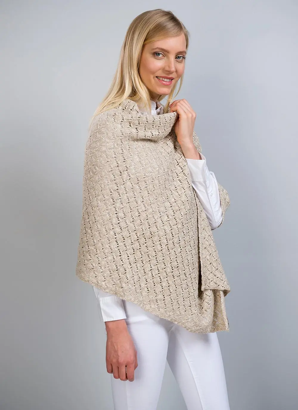 Blathnaid Linen Blend Lace Wrap