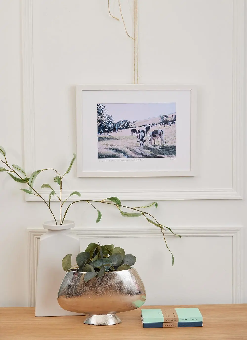 Cows in a Heatwave Framed Print (17 x 13 inches)