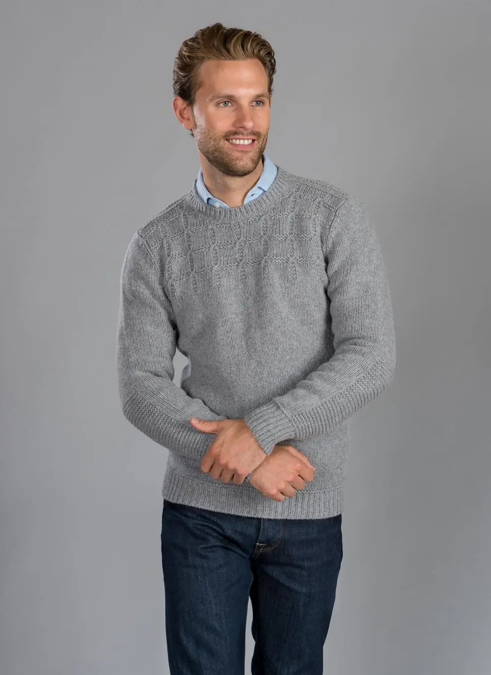 Fisherman Crew Neck With Stitch Detail