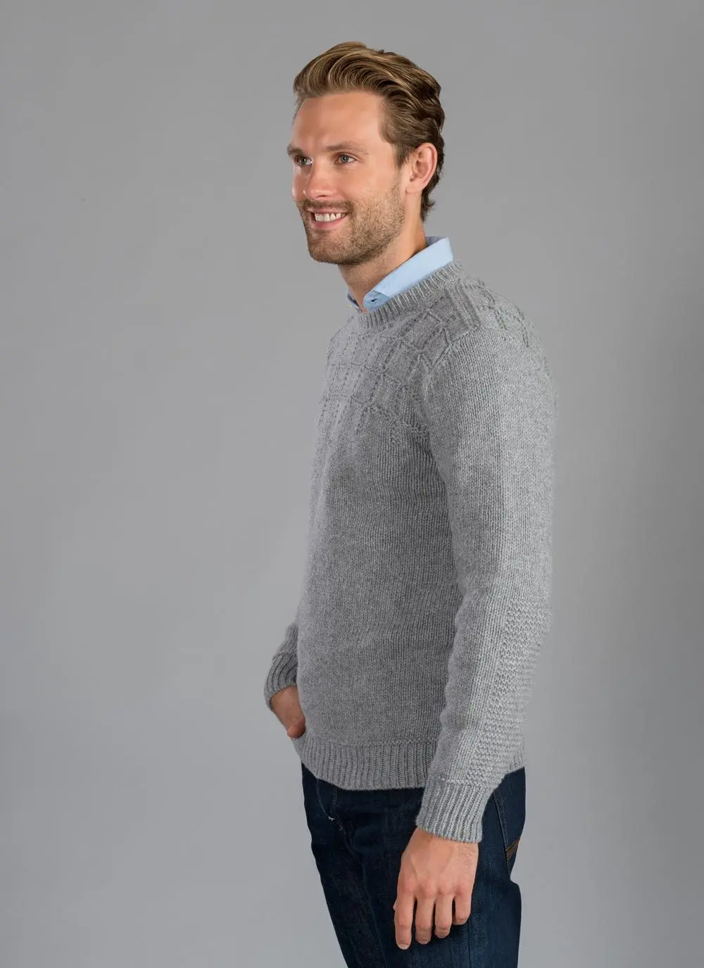 Fisherman Crew Neck With Stitch Detail