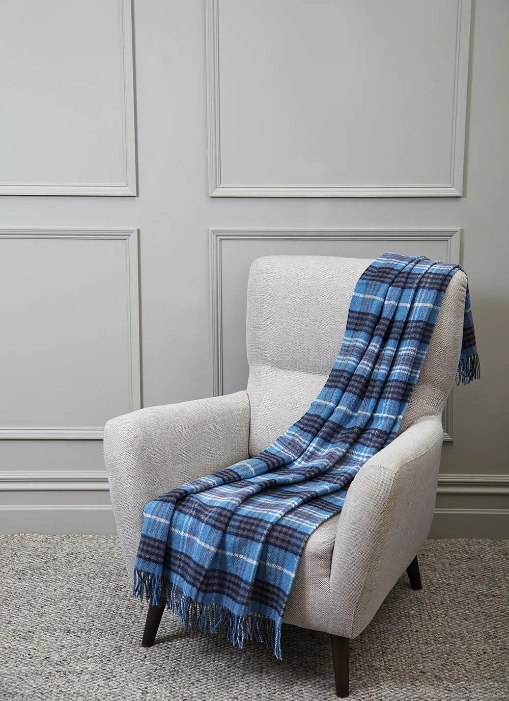 Crossmolina Blue Lambswool Throw