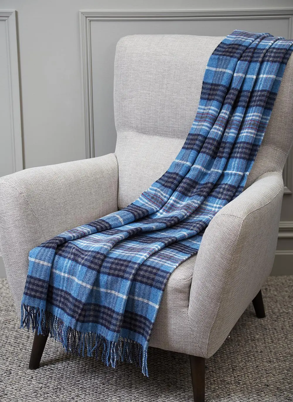 Crossmolina Blue Lambswool Throw