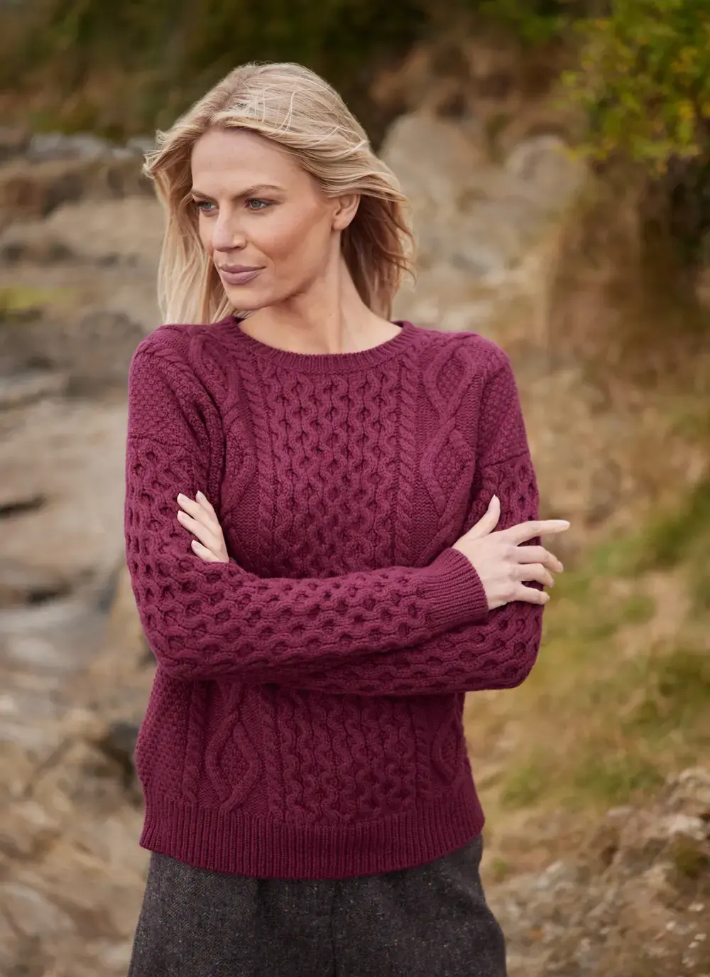 Arranmore Merino Slouchy Crew Neck Sweater 