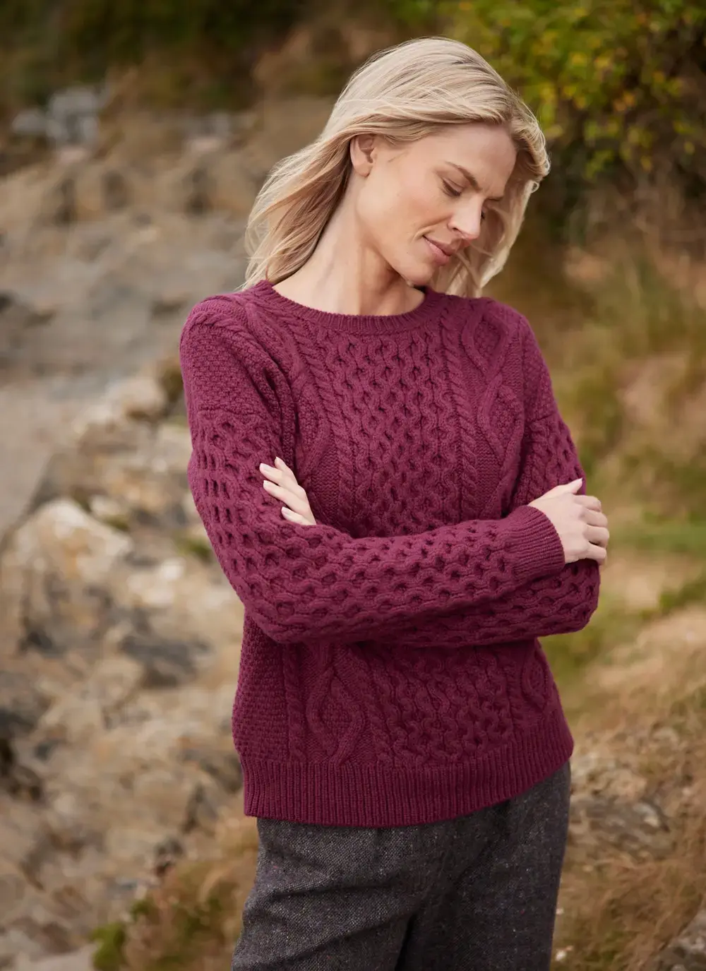 Arranmore Merino Slouchy Crew Neck Sweater 