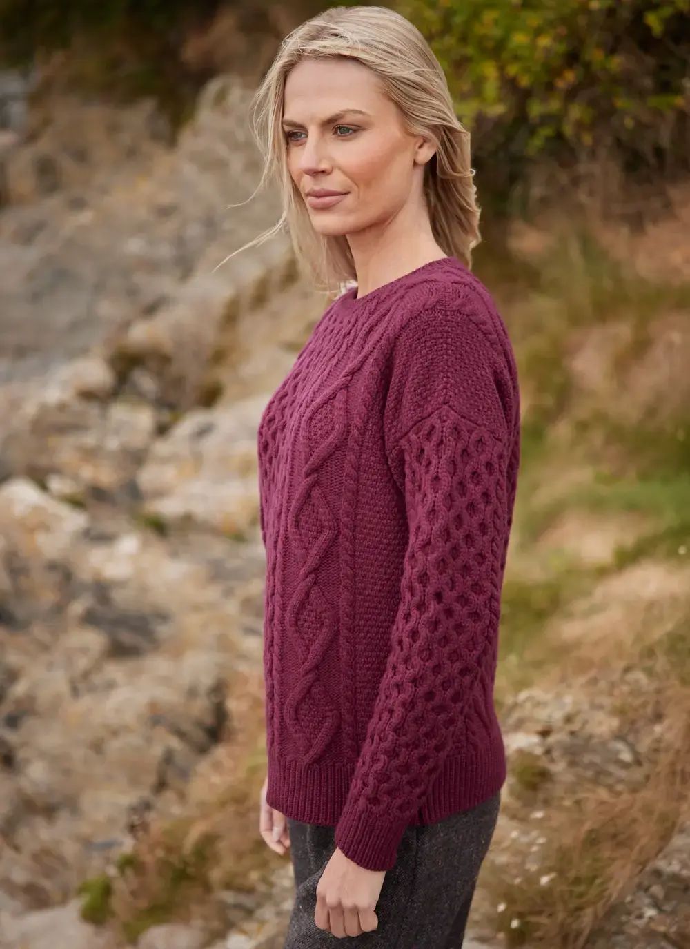 Arranmore Merino Slouchy Crew Neck Sweater 