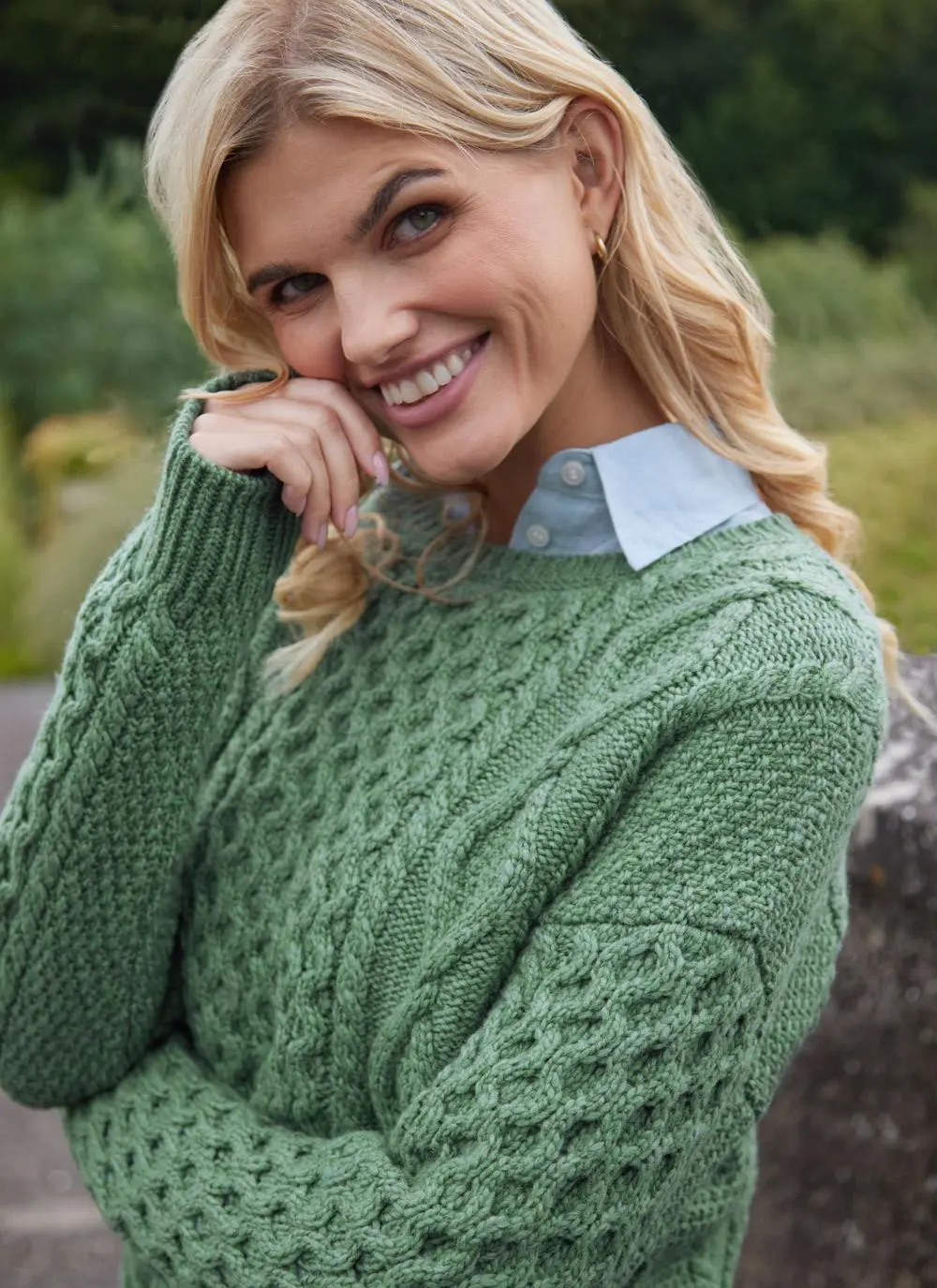 Arranmore Merino Slouchy Crew Neck Sweater 