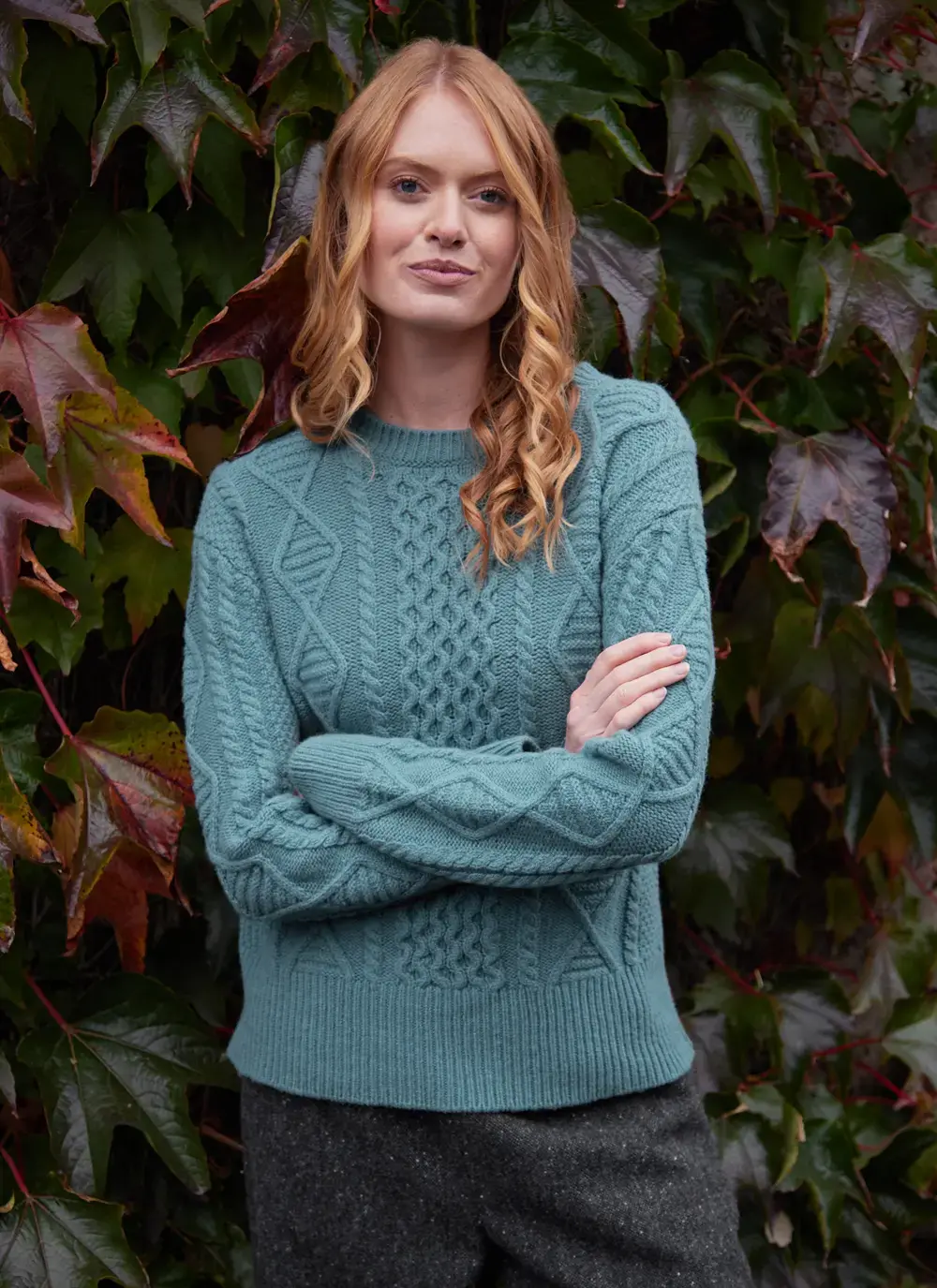 Baltimore Wool Cashmere Crew Neck Sweater in Petrol