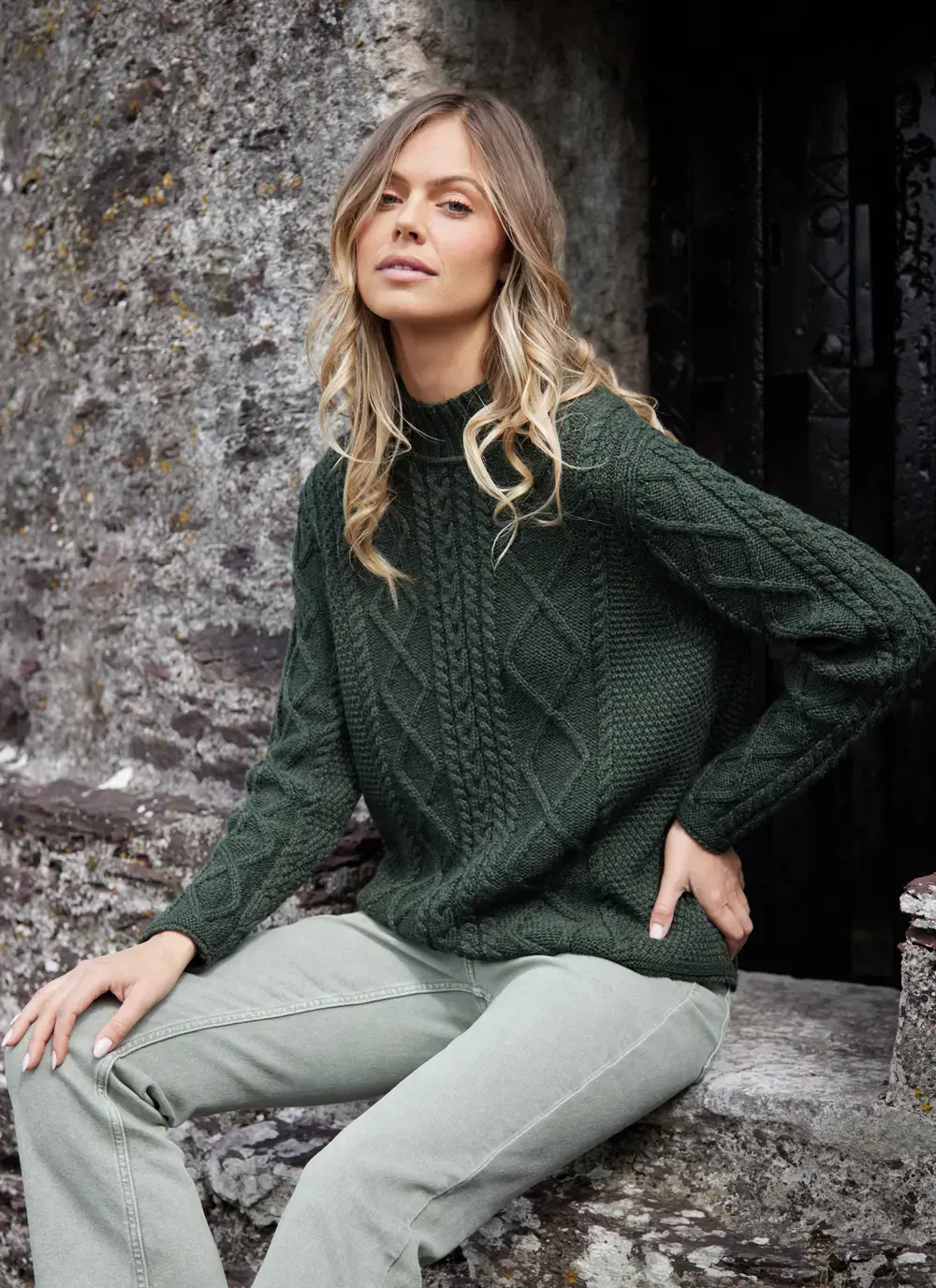 Orlaigh Aran Turtleneck Sweater