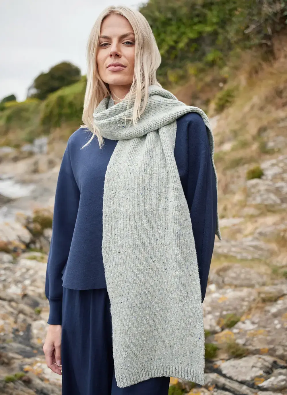 Donegal Fleck Ribbed Scarf