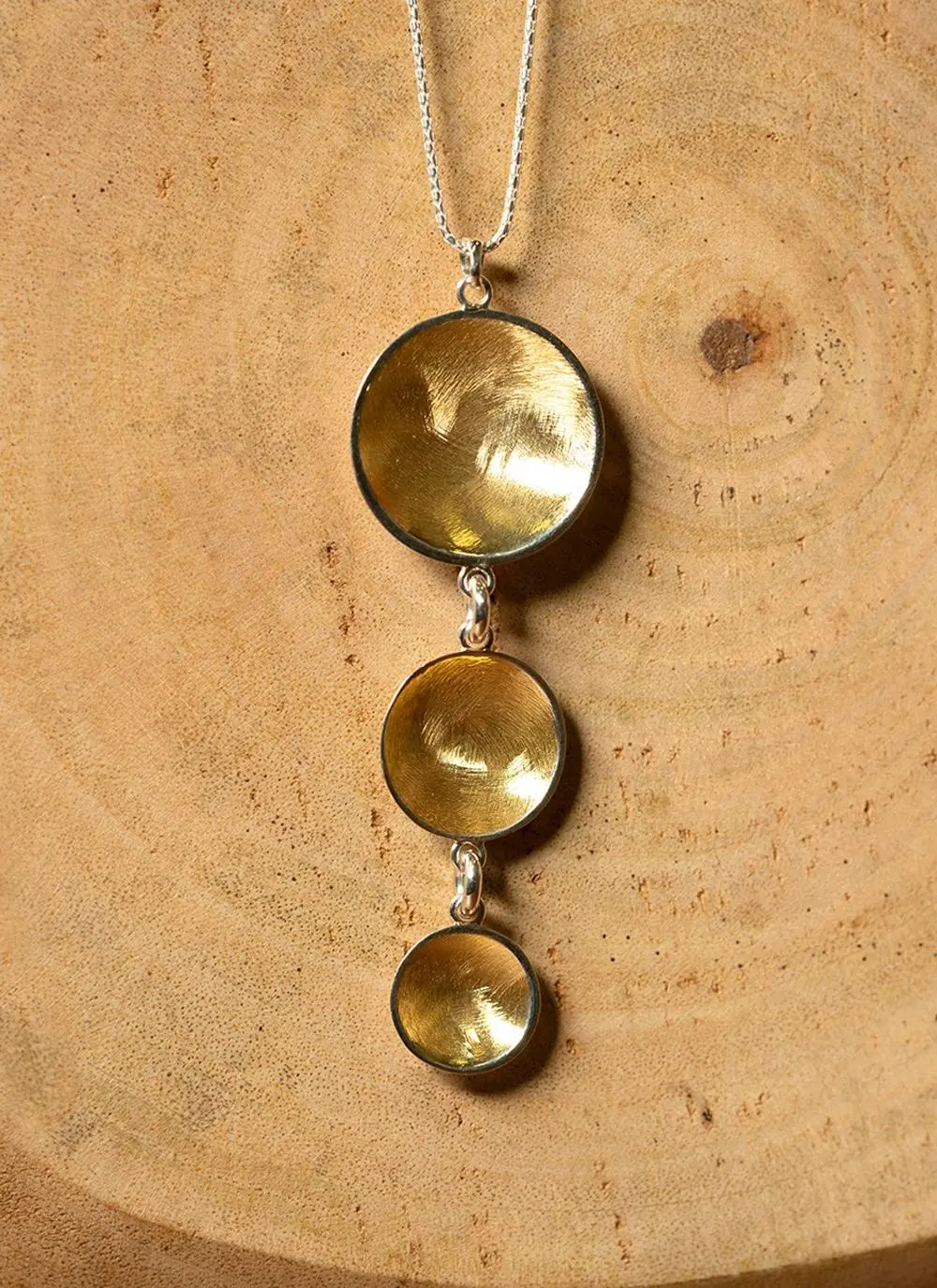 Gold Triple Bowl Pendant