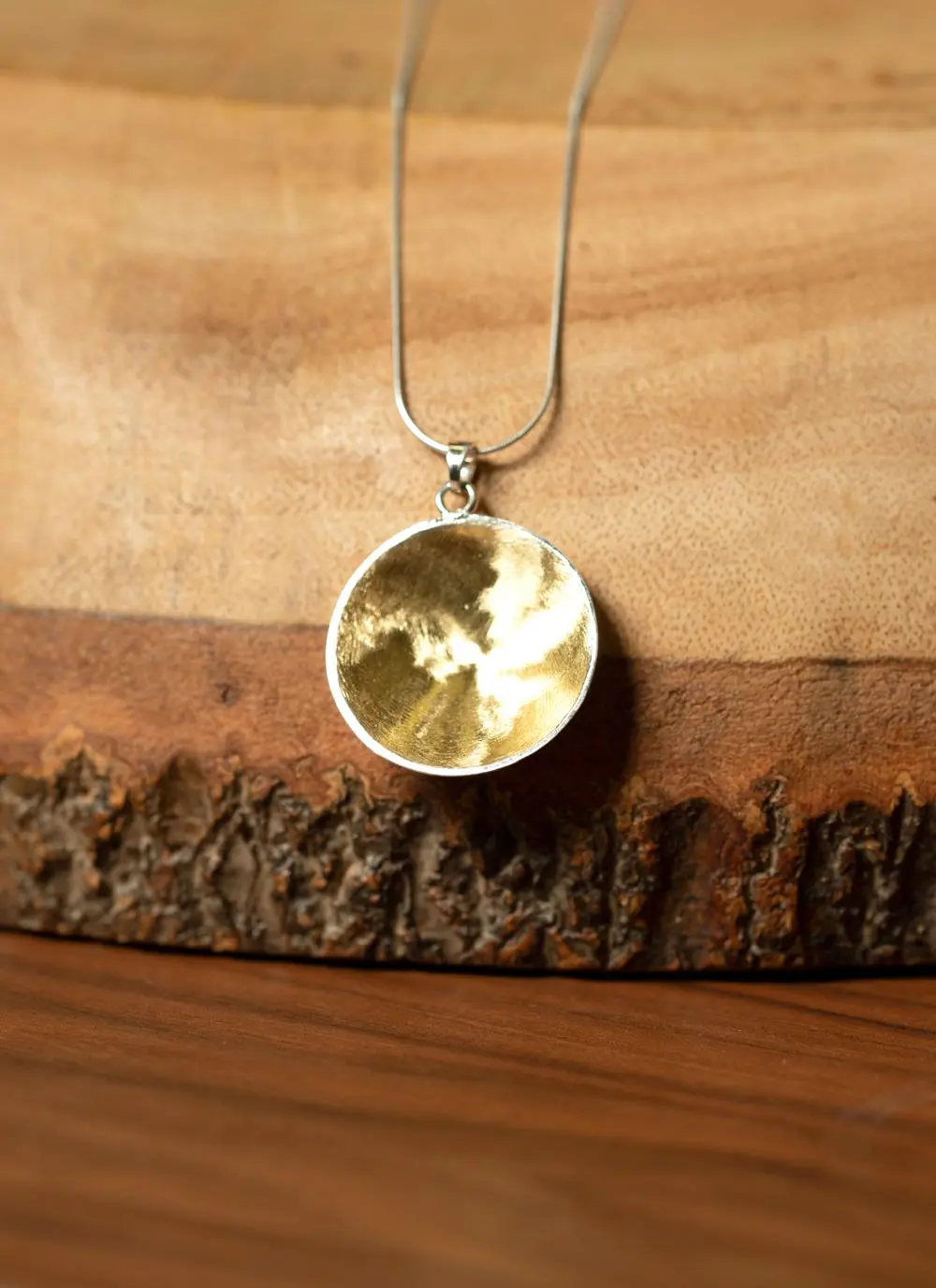 Brushed Gold Bowl Pendant Medium 