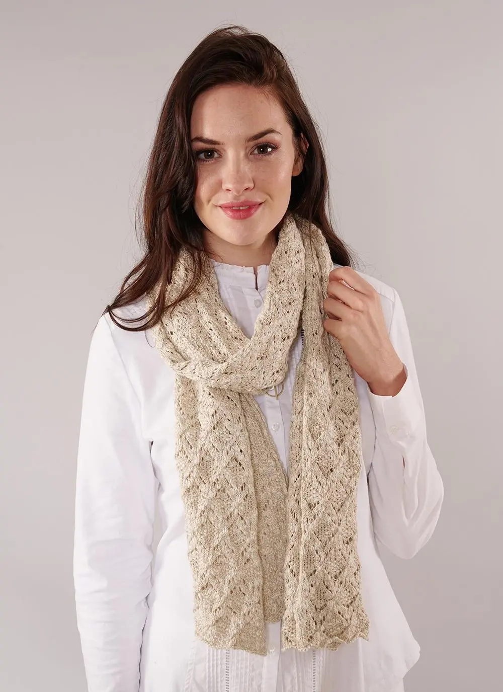 Finola Cotton Linen Scarf Natural