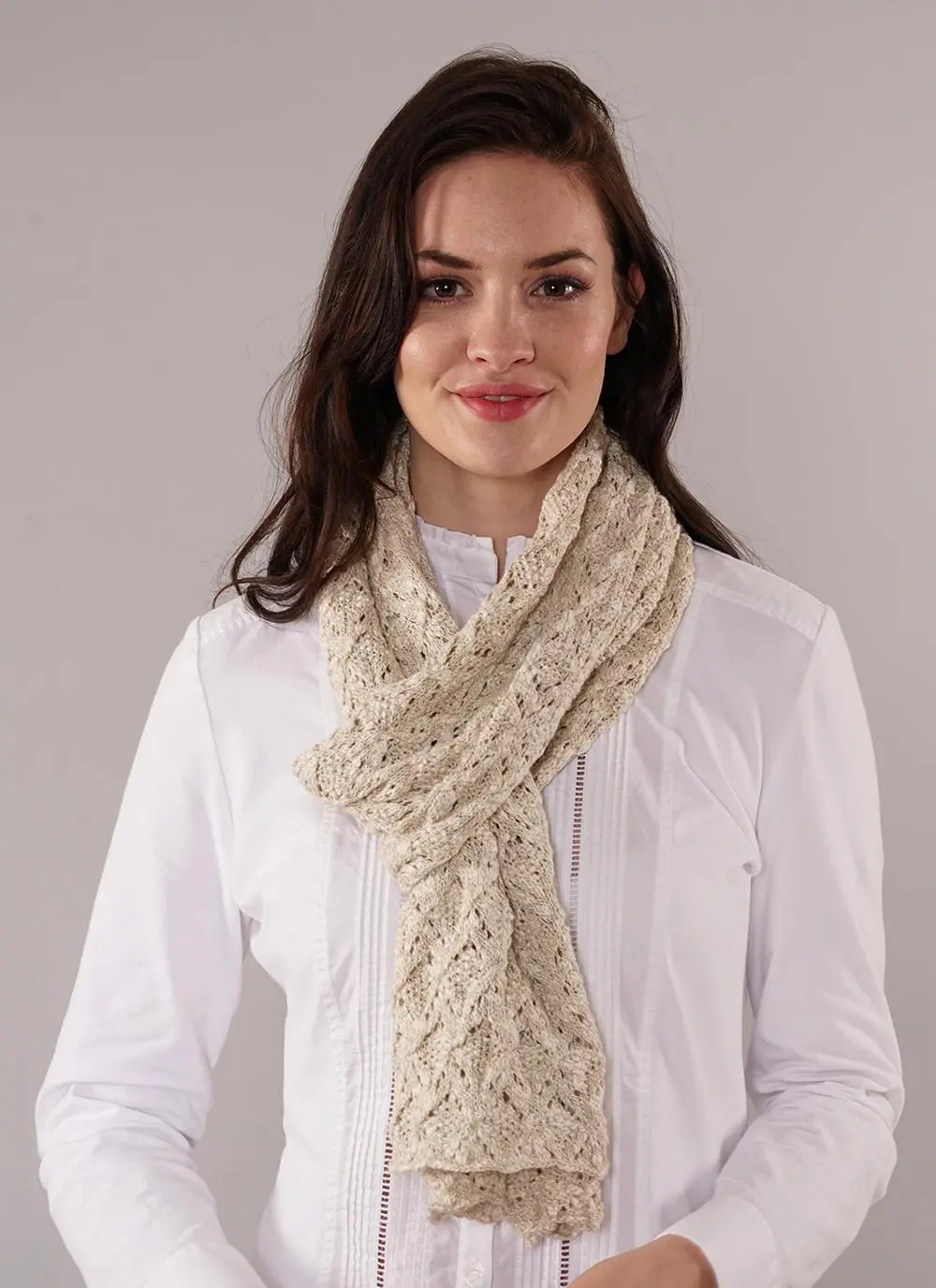 Finola Cotton Linen Scarf Natural