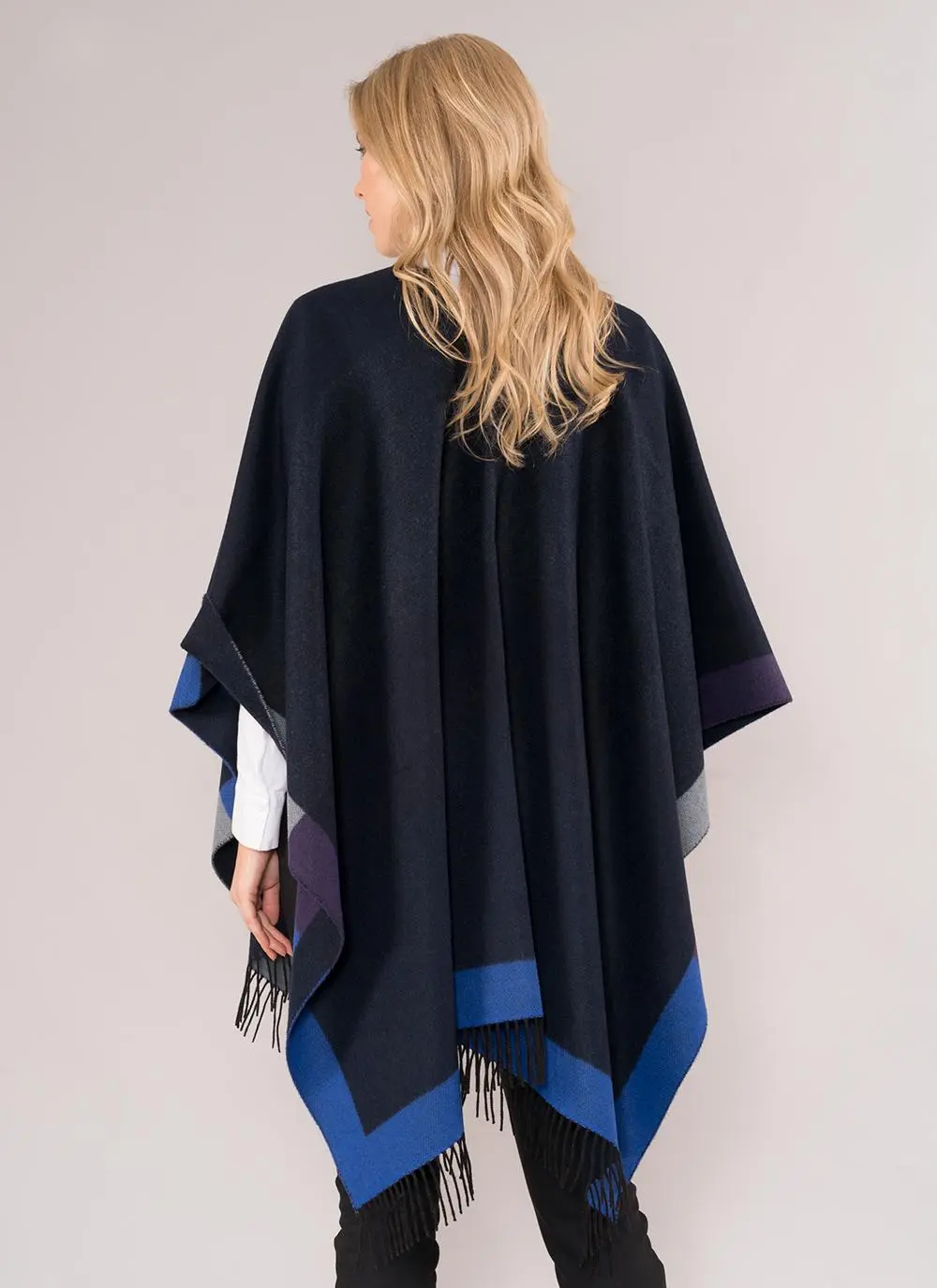 Glendalough Fringe Cape Navy