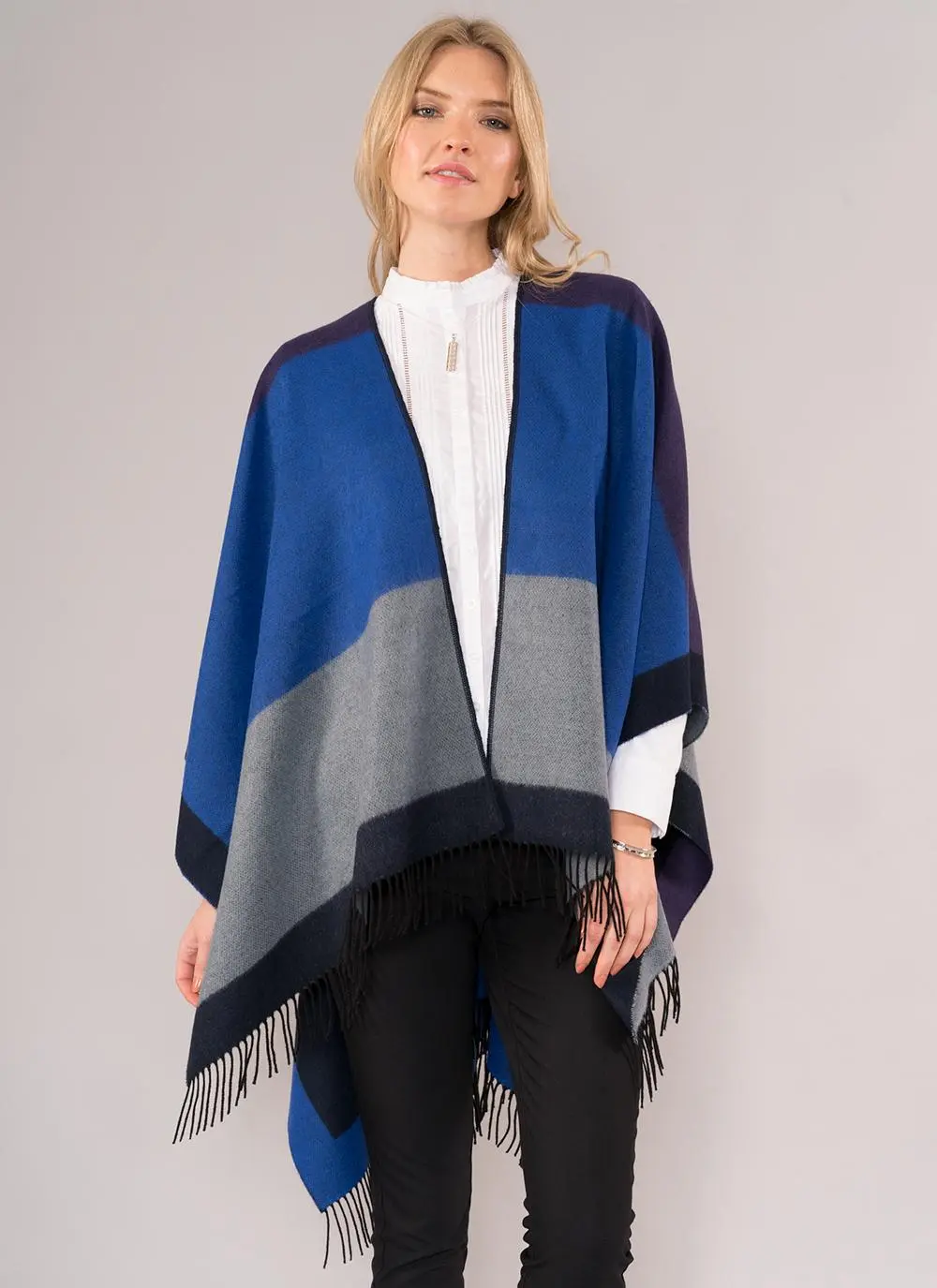 Glendalough Fringe Cape Navy