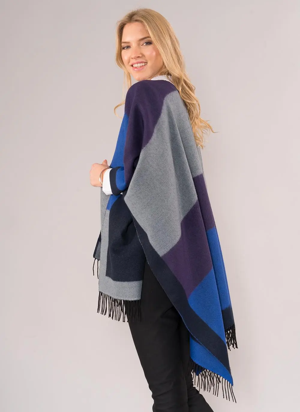 Glendalough Fringe Cape Navy