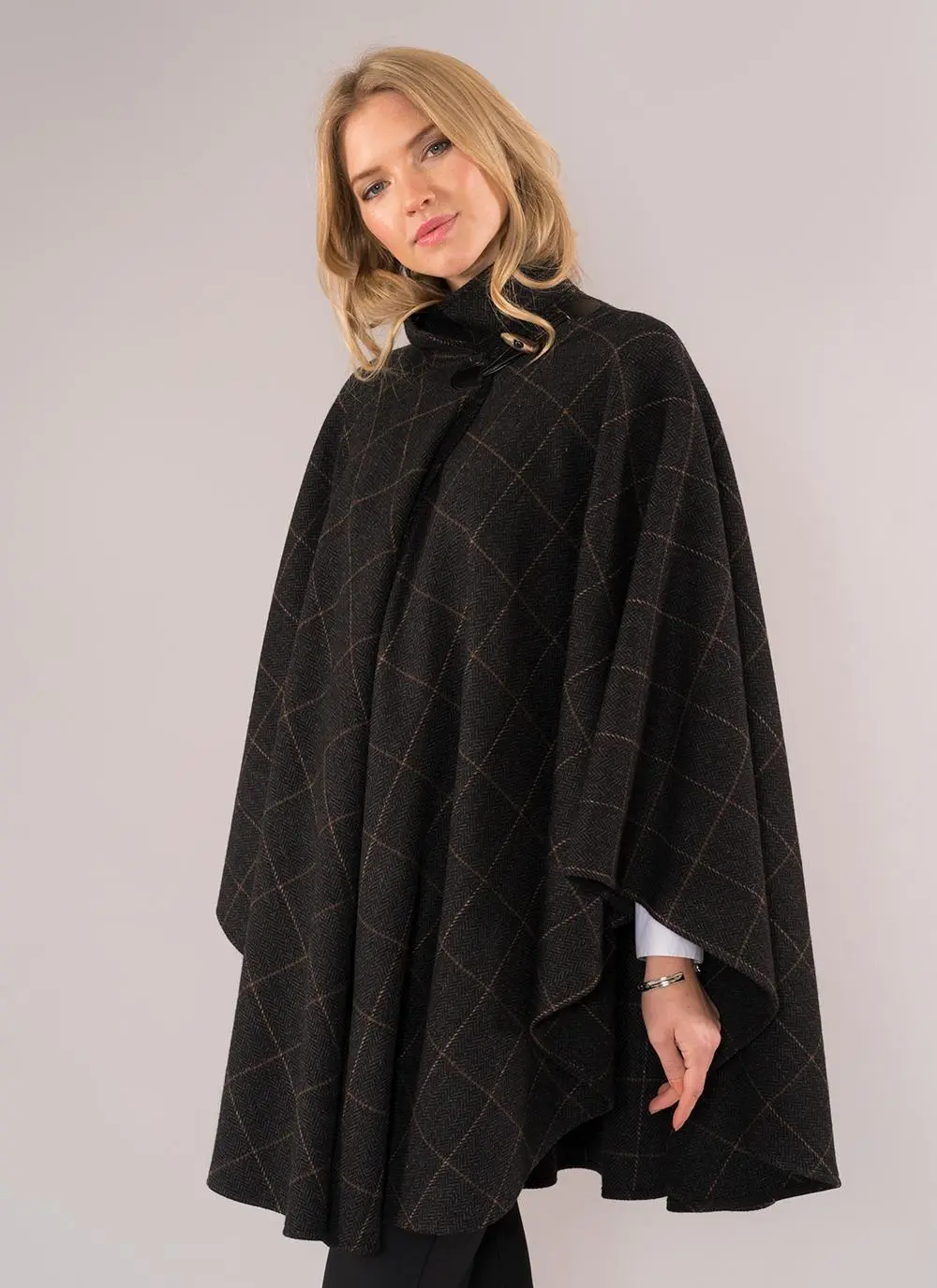Charcoal Tweed Cape