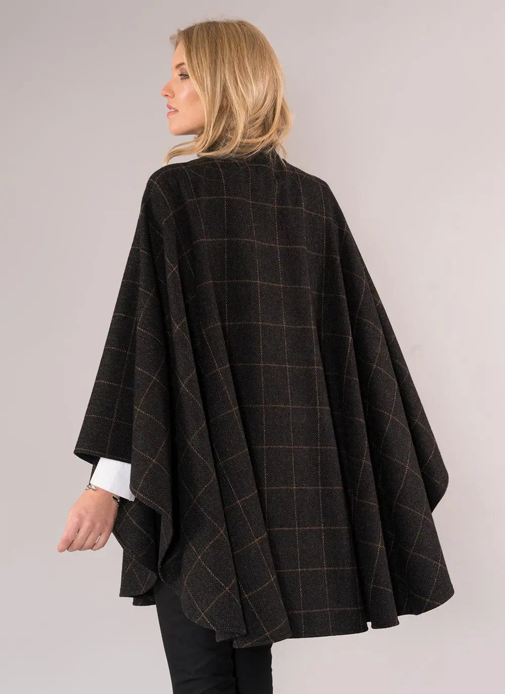 Charcoal Tweed Cape