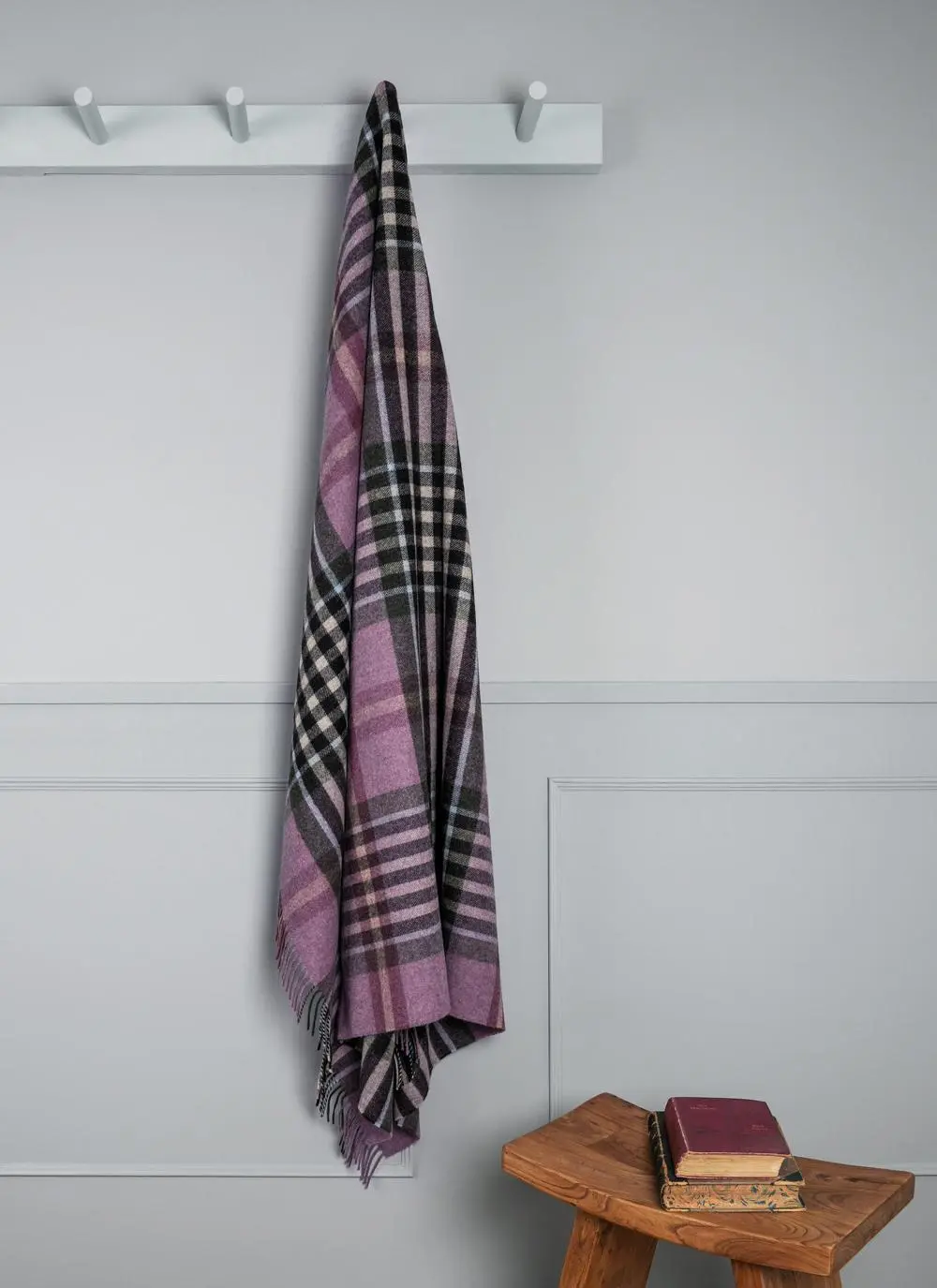 Raspberry Chesil Lambswool Throw 