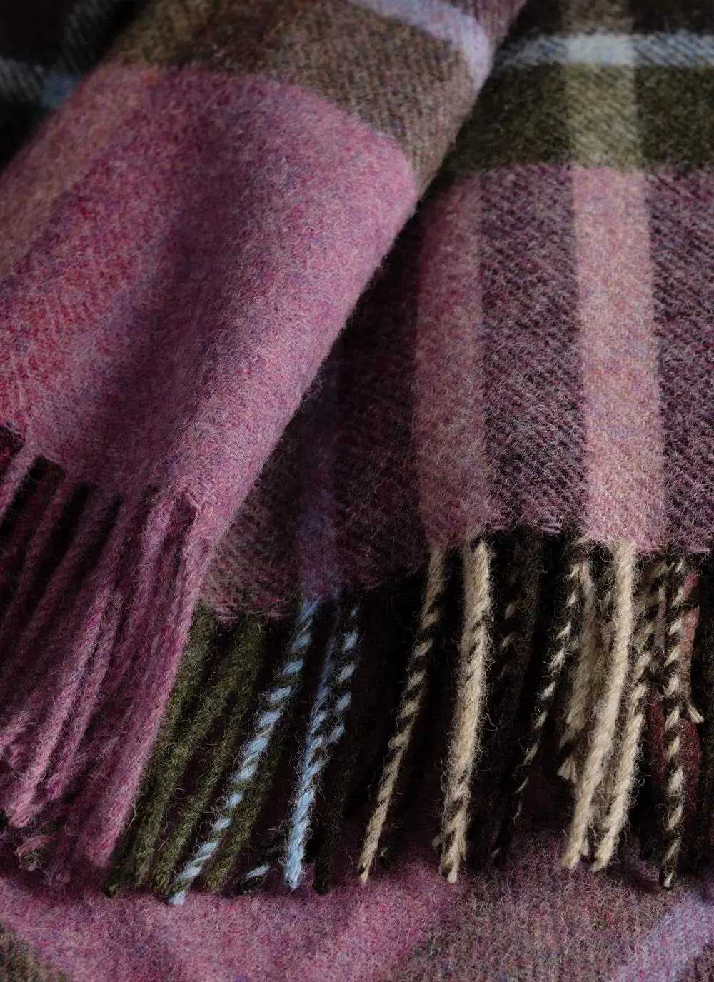 Raspberry Chesil Lambswool Throw 