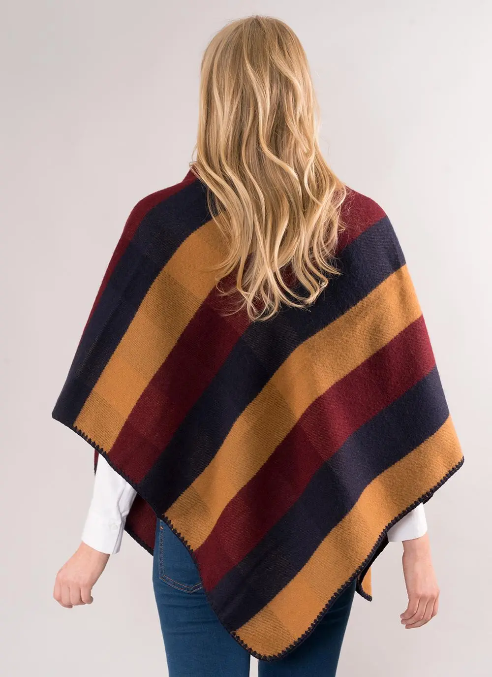 Jimmy Hourihan Blanket Scarf - Camel, Navy & Burgundy