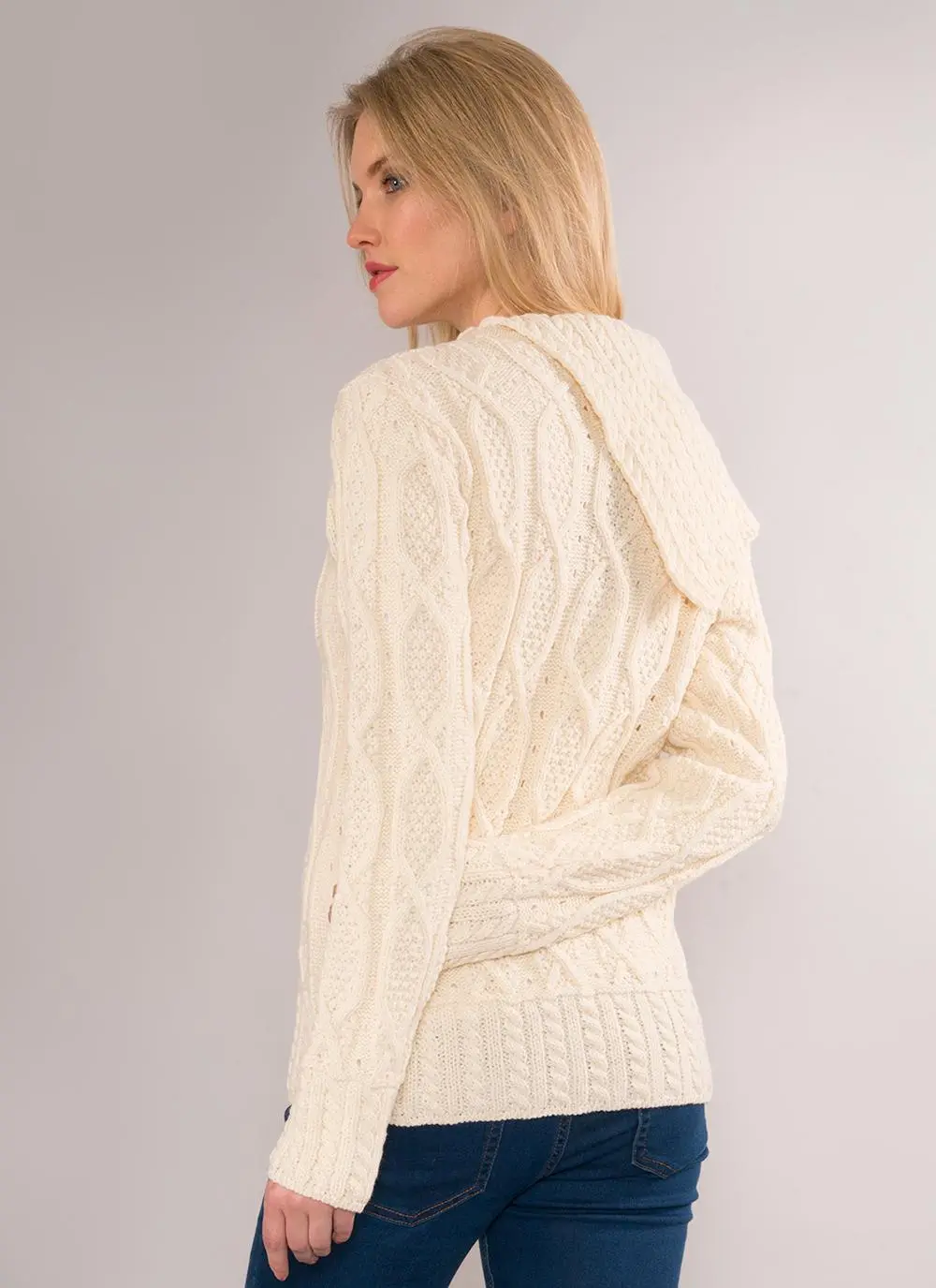 Anita Aran Side Shawl Collar Sweater