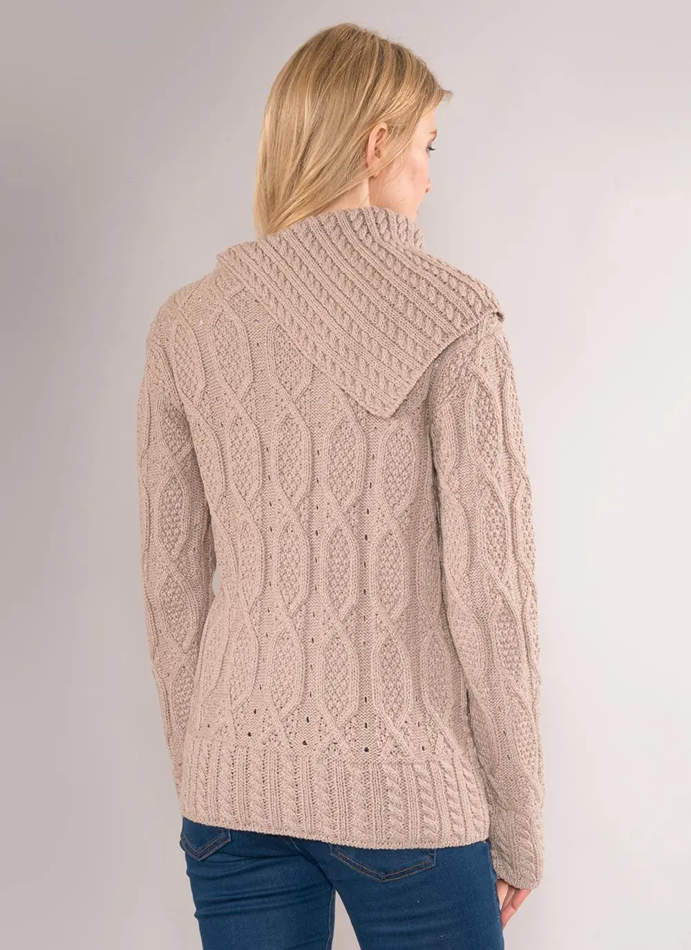 Anita Aran Side Shawl Collar Sweater