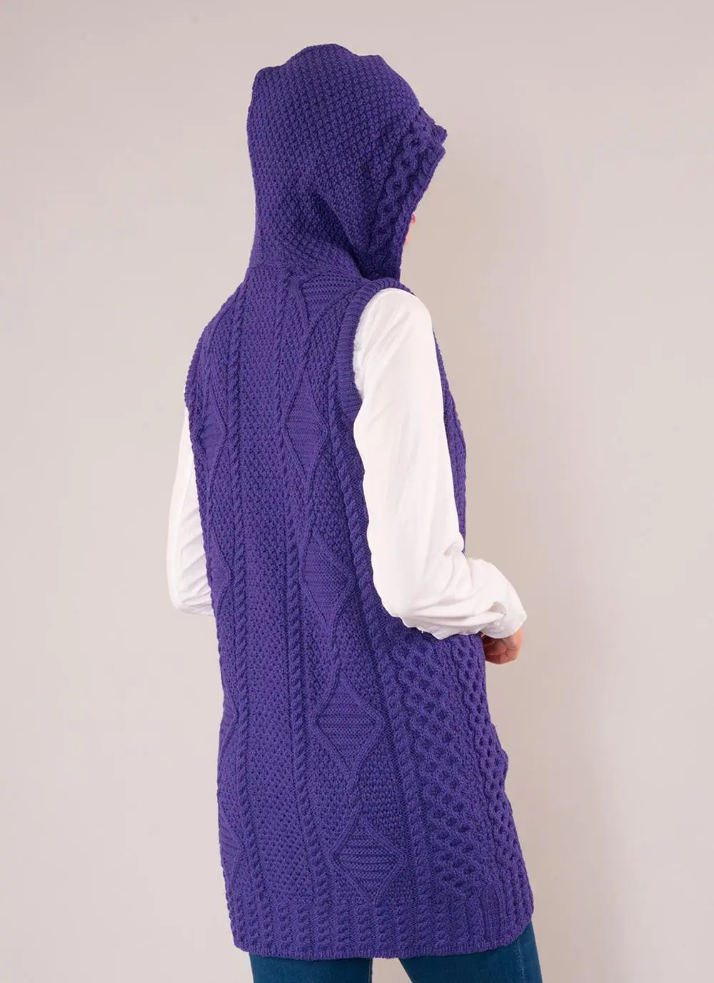 Maeve Long Zip Aran Hoodie