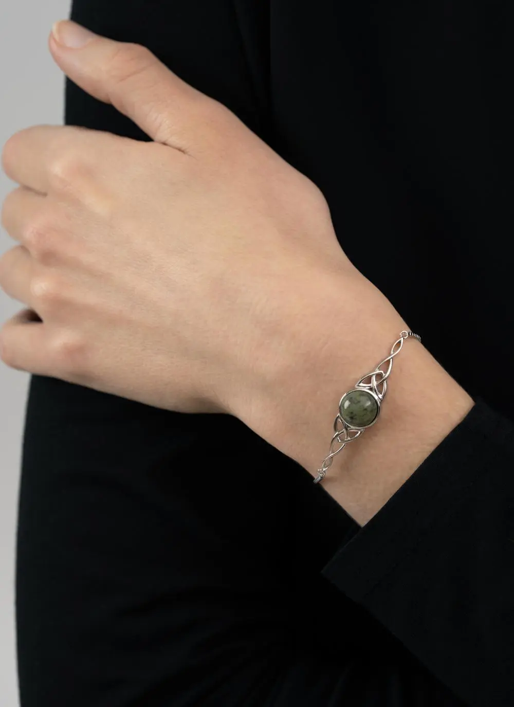 Connemara Marble Sterling Silver Shamrock Bracelet